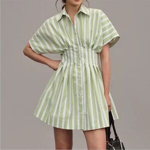 Anthropologie The Tobie Mini Shirt Dress by Exquise